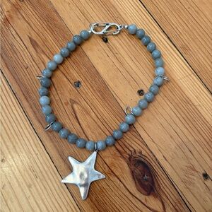 Free People Gray Silver Necklace with Star Pendant